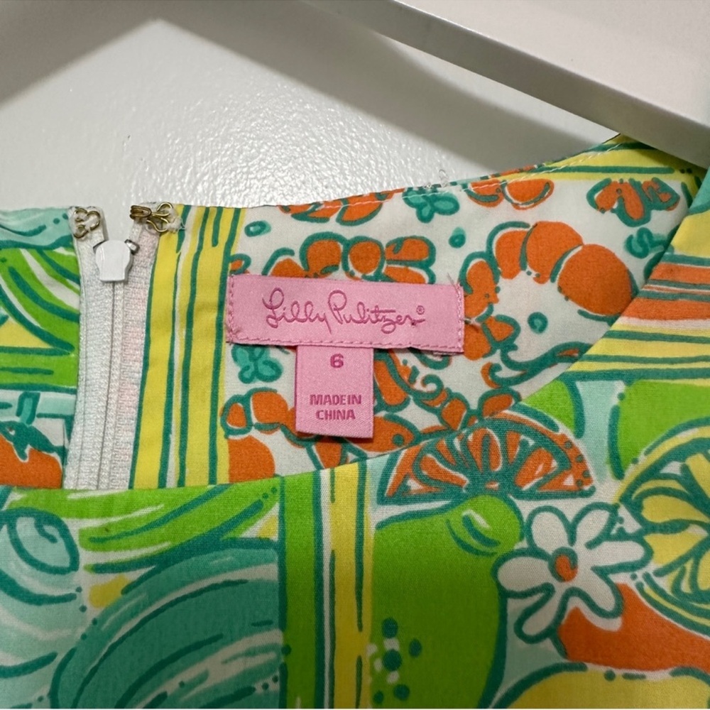 Lilly Pulitzer Classic Shift Dress green blue orange size 6 - Picture 4 of 7